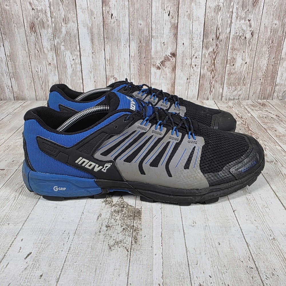 Inov-8 Roclite 275 Mens Trail Running Shoes Black Blue G-Grip Size 13 US 47 EU